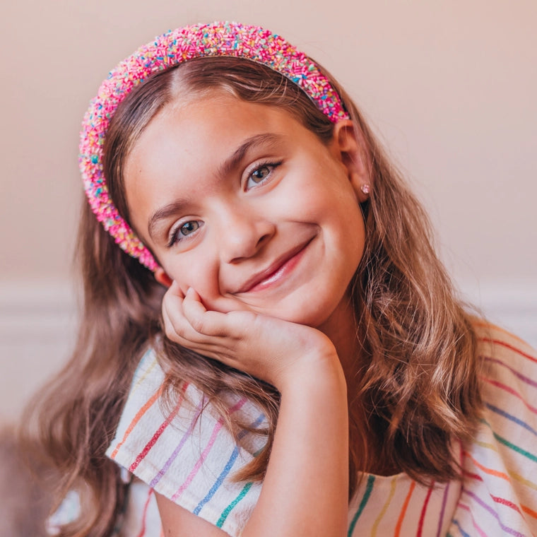 Frog Sac Padded Sprinkles Headband - Hot Pink