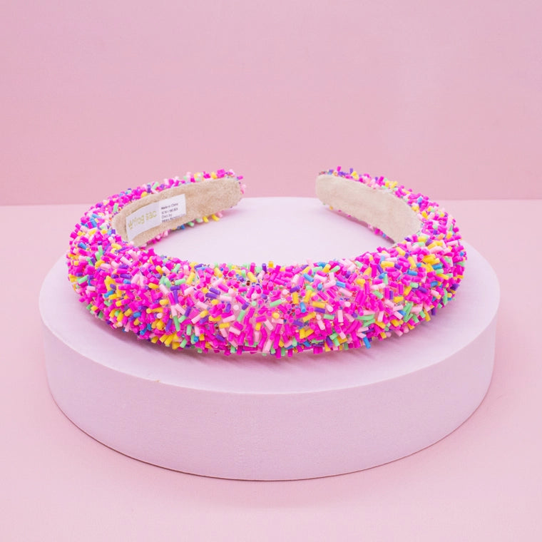 Frog Sac Padded Sprinkles Headband - Hot Pink