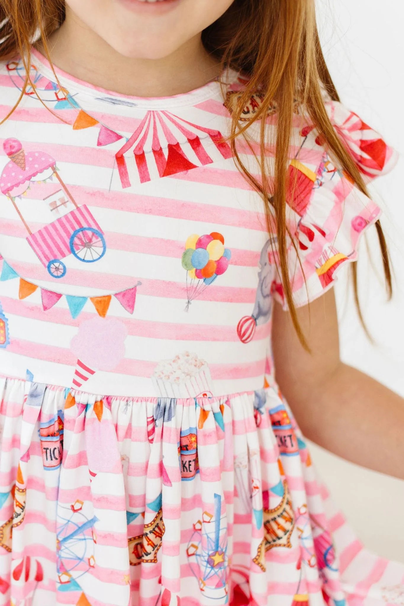 Mila & Rose Off To The Circus Flutter Sleeve Twirl Dress