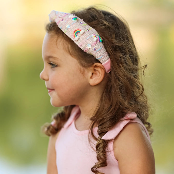 Frog Sac Unicorn Knotted Headband - Rainbow Knot