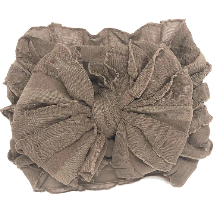 In Awe Couture Mocha Ruffled Headband