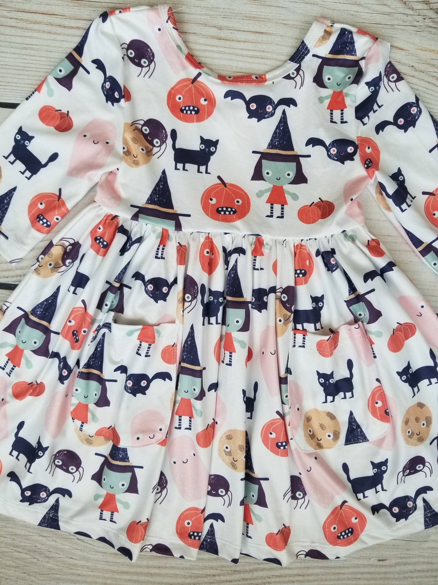 Mila & Rose Boo Crew Pocket Twirl Dress