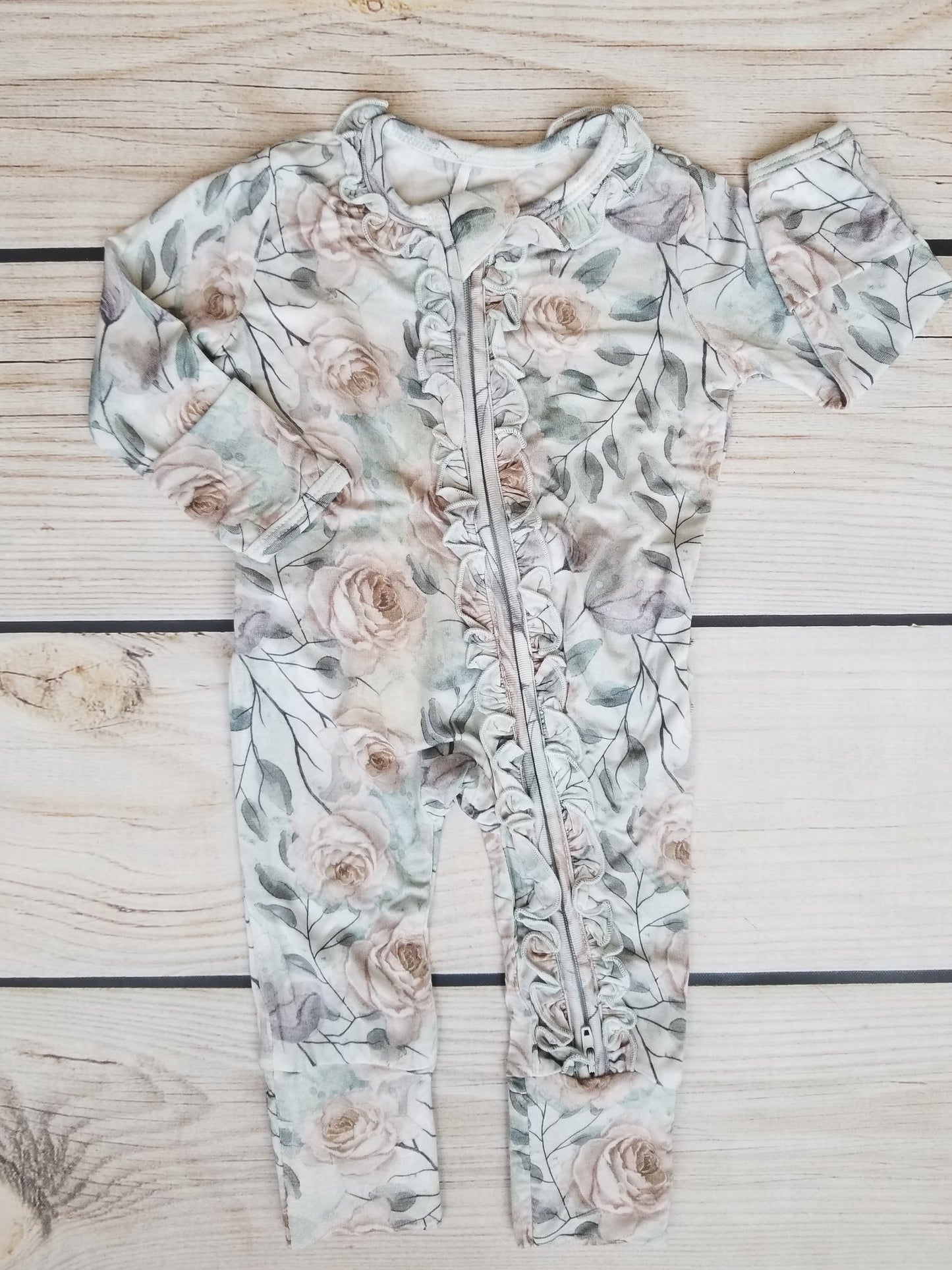 Rockin Royalty Baby Sterling Ruffle Zip Footie