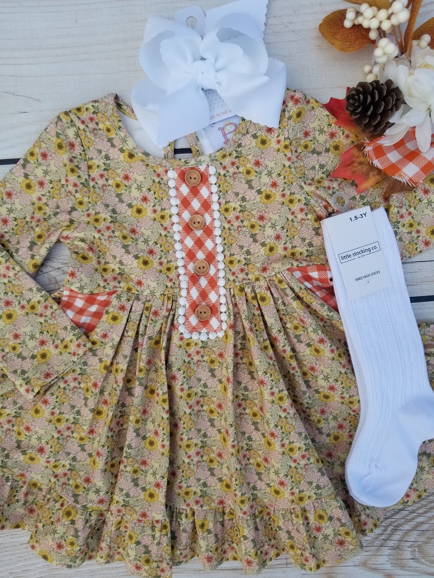 Swoon Baby Golden Ditsy Boho Petal Pocket Dress Style 23-20