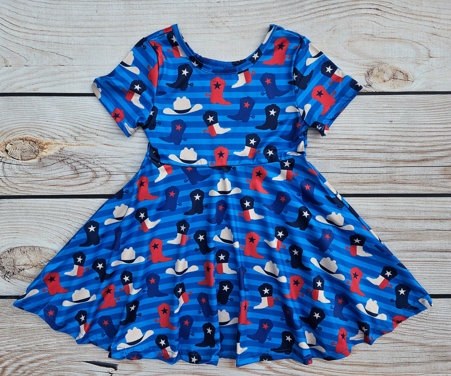 Red White & Boots Texan Twirl Dress
