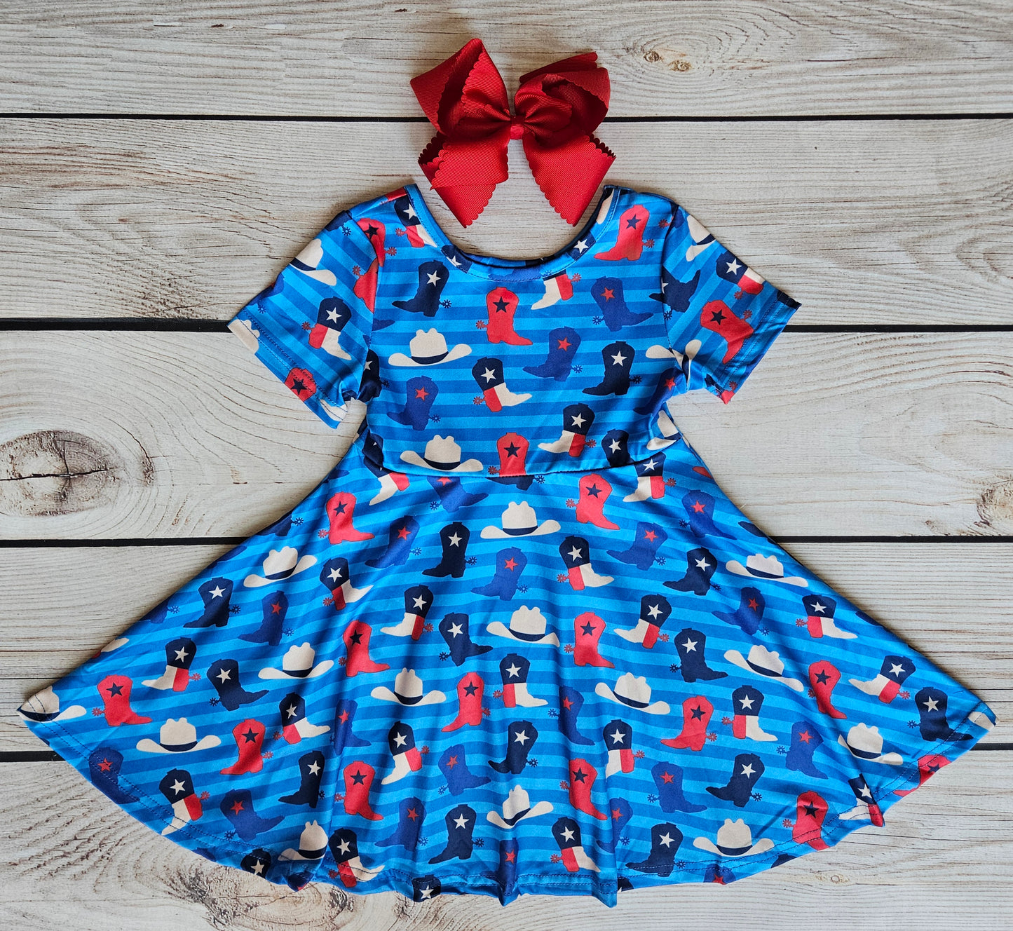 Red White & Boots Texan Twirl Dress