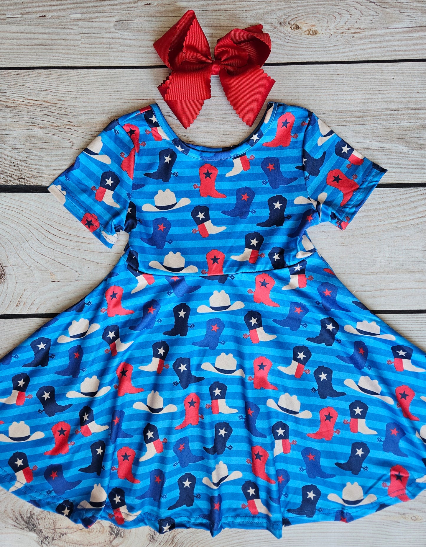Red White & Boots Texan Twirl Dress
