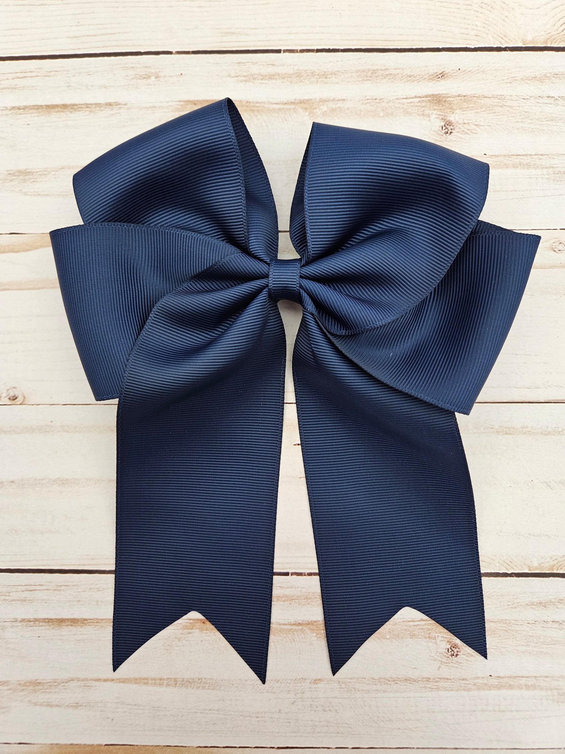 Navy Cheer Bow with Alligator Clip