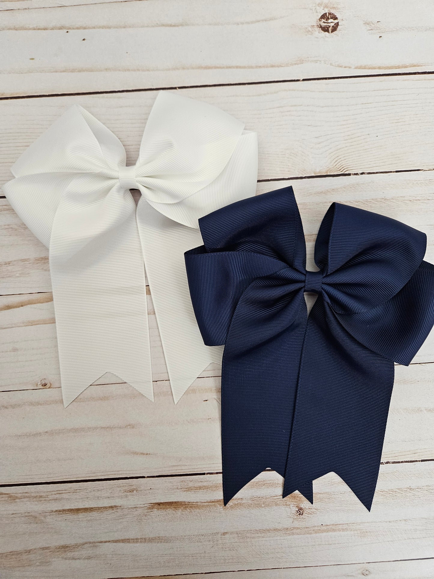 Navy Cheer Bow with Alligator Clip