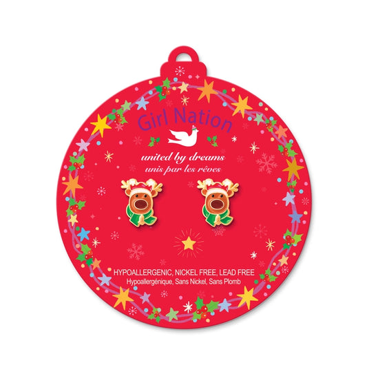 Girl Nation Cutie Stud Earrings - Reindeer Magic Earrings