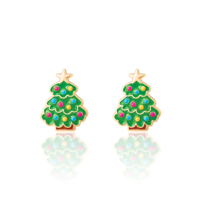 Girl Nation Cutie Stud Earrings - Happy Christmas Tree