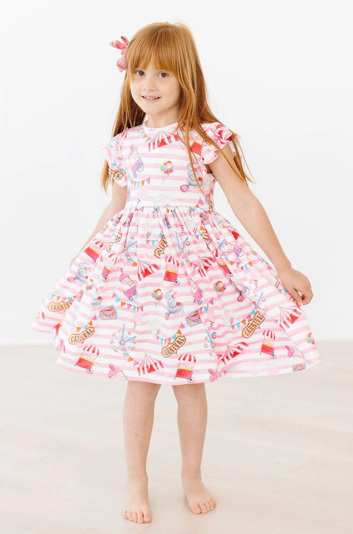 Mila & Rose Off To The Circus Flutter Sleeve Twirl Dress