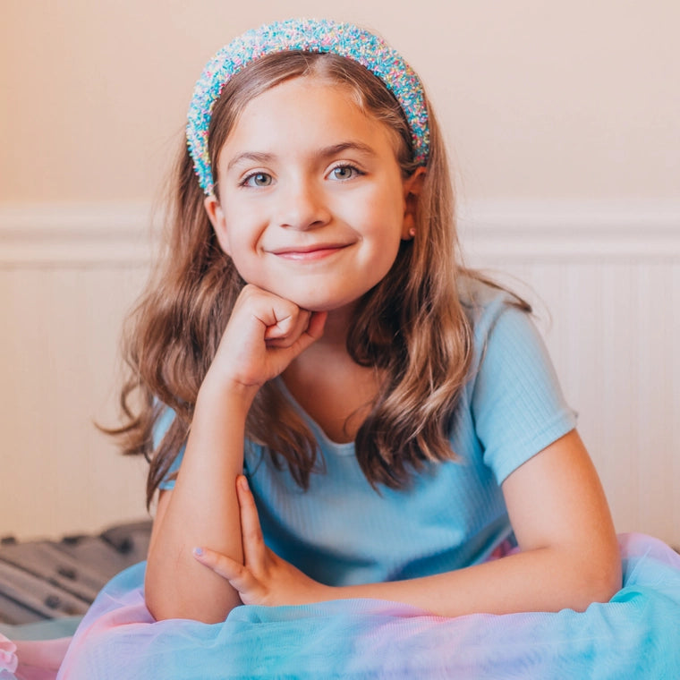 Frog Sac Padded Sprinkles Headband - Light Blue
