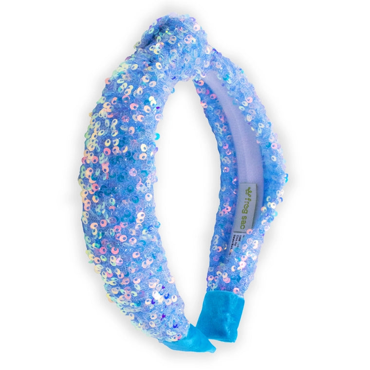 Frog Sac Sparkly Sequin Knot Headband - Blue