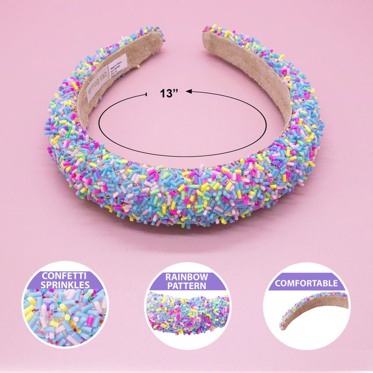 Frog Sac Padded Sprinkles Headband - Light Blue