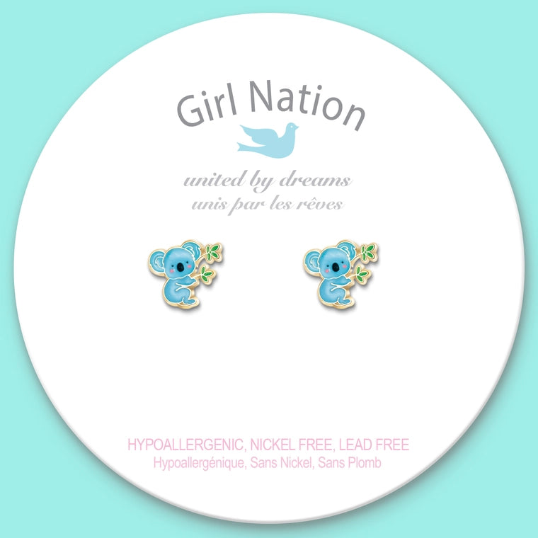 Girl Nation Cutie Stud Earrings - Cutie Koala