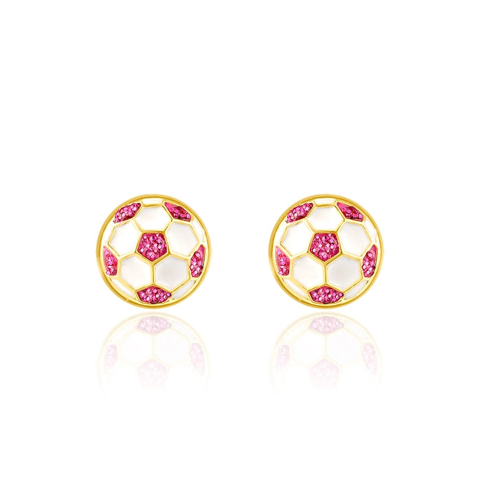 Girl Nation Cutie Stud Earrings - Glitter Soccer Ball