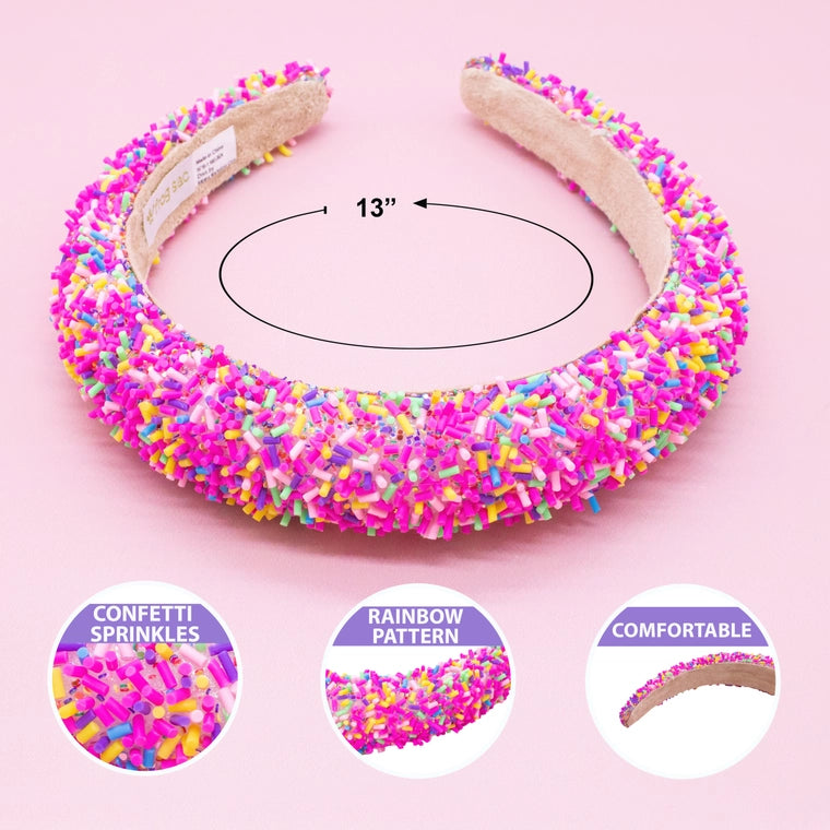 Frog Sac Padded Sprinkles Headband - Hot Pink