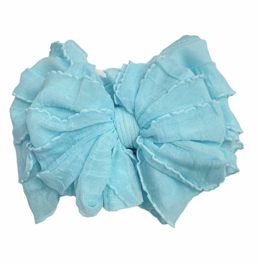 In Awe Couture Aqua Ruffled Headband
