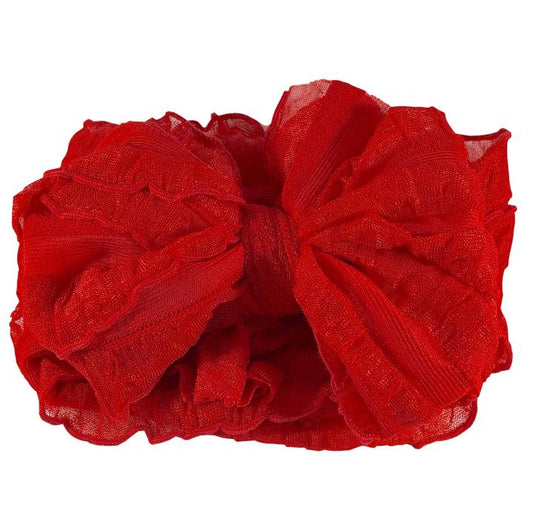 Awe Couture Bright Red Ruffled Headband