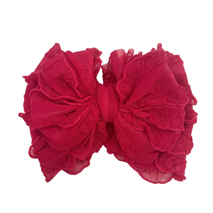 In Awe Couture Cranberry Ruffled Headband
