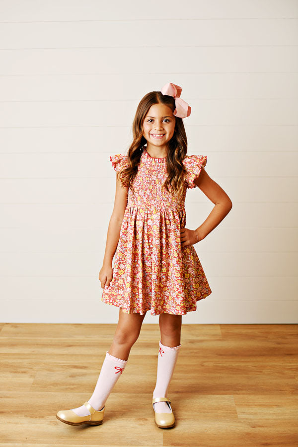 Swoon Kids Autumn Bloom Smocked Flutter Dress