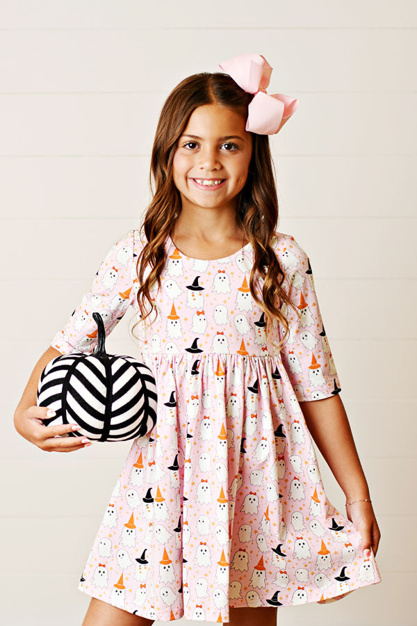 Swoon Kids Boo-tiful Ghosts Glitter Twirl Dress Style FW2530