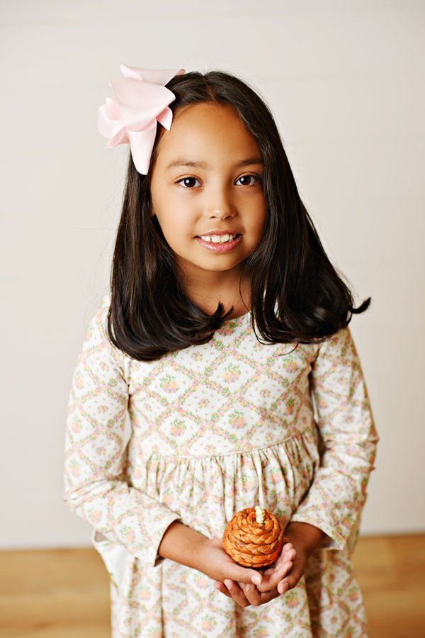 Swoon Kids Harvest Moon Pumpkin Pocket Embroidery Dress Style FW2535
