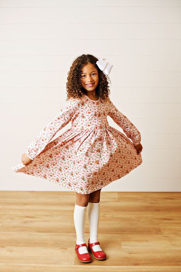 Swoon Kids Crimson Petal Poinsettia Prim Dress Style FW2543