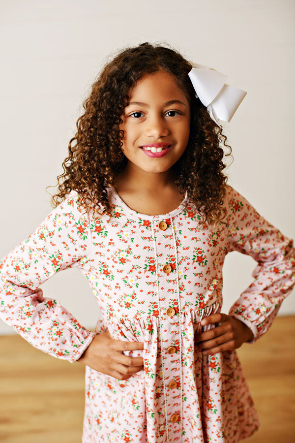 Swoon Kids Crimson Petal Poinsettia Prim Dress Style FW2543