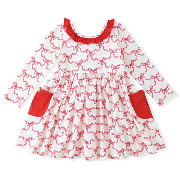 Swoon Kids Ribbon Cheer Pocket Twirl Dress