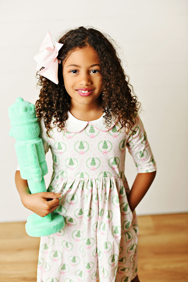 Swoon Kids Pink Christmas Proper Twirl Dress Style FW2550