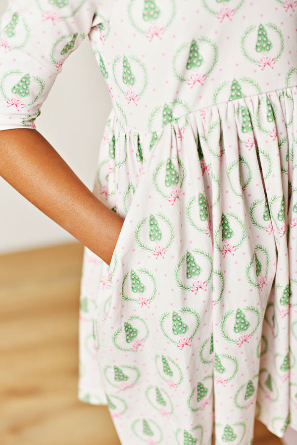 Swoon Kids Pink Christmas Proper Twirl Dress Style FW2550