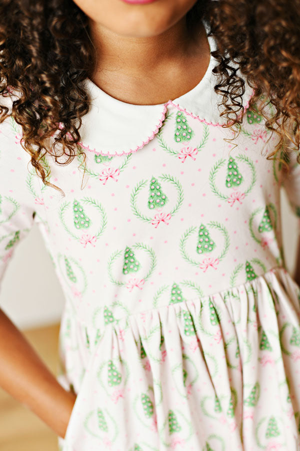 Swoon Kids Pink Christmas Proper Twirl Dress Style FW2550