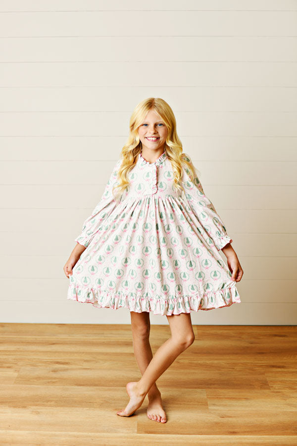 Swoon Kids Pink Christmas Play Butterknit Dress