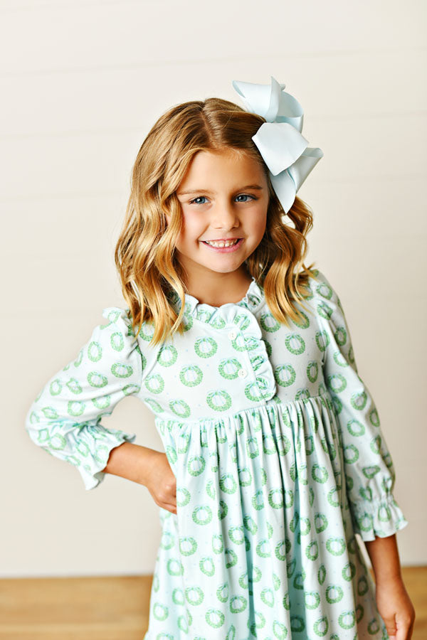 Swoon Kids Merry Wreath Butterknit Play Dress Style FW2562