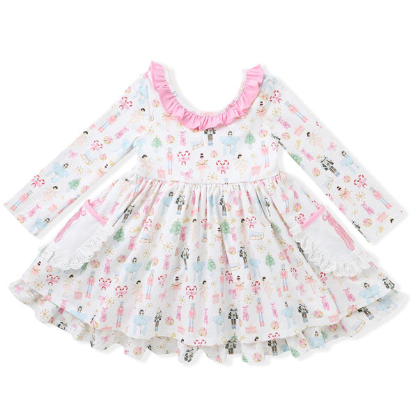 Swoon Kids Nutcracker Ballet Embroidery Pocket Dress