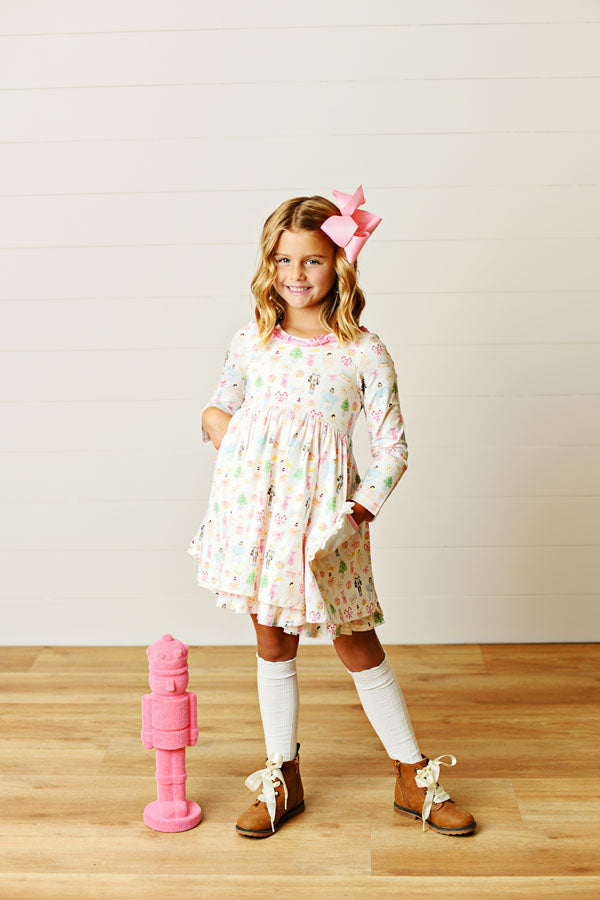 Swoon Kids Nutcracker Ballet Embroidery Pocket Dress