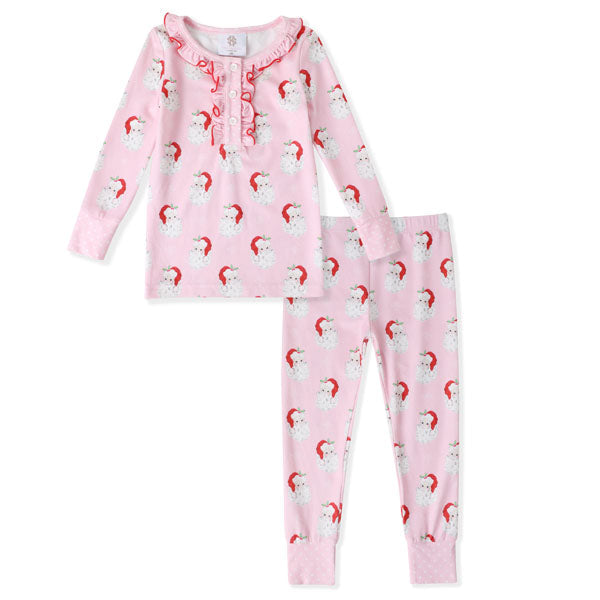 Swoon Kids Santa Baby Pink Butterknit 2 PC Pajama