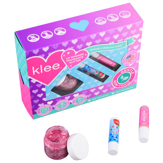 Klee Naturals Upside Down Bioglitter Roll On Fragrance and Lip Shimmer Set