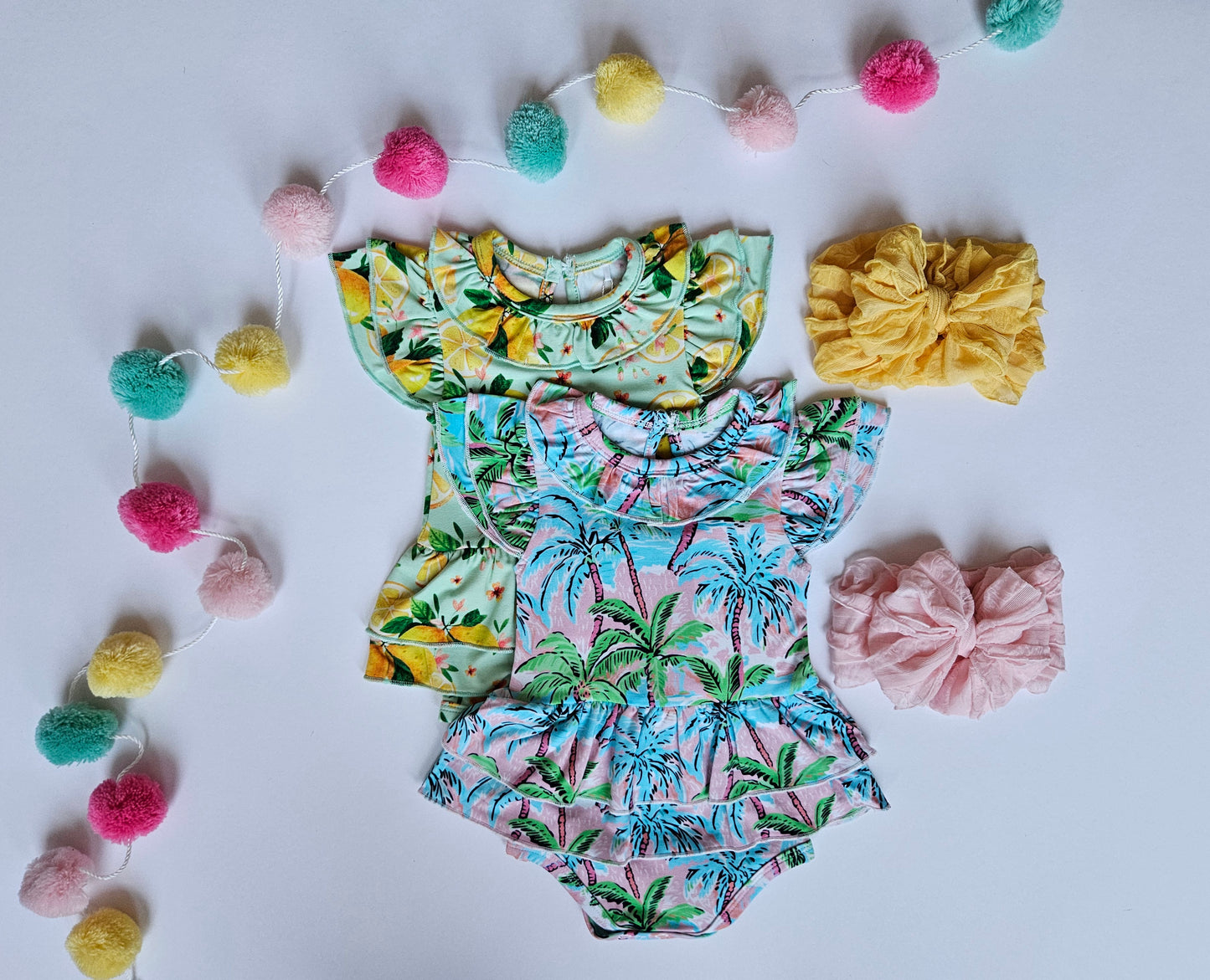 Royalty Baby Paradise Palms Flutter Onesie