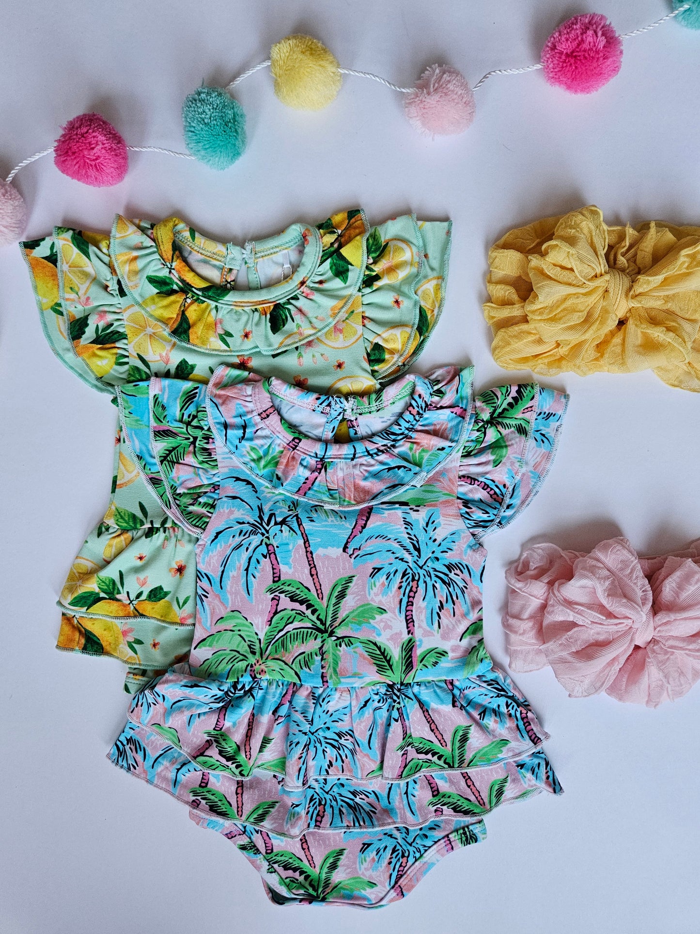 Royalty Baby Paradise Palms Flutter Onesie