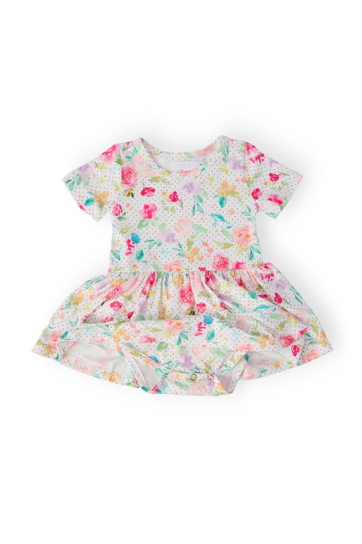 Mila & Rose Painted Posies S/S Twirl Bodysuit