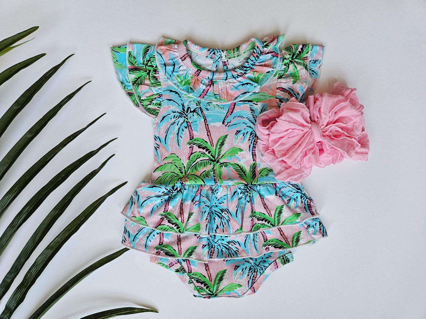 Royalty Baby Paradise Palms Flutter Onesie