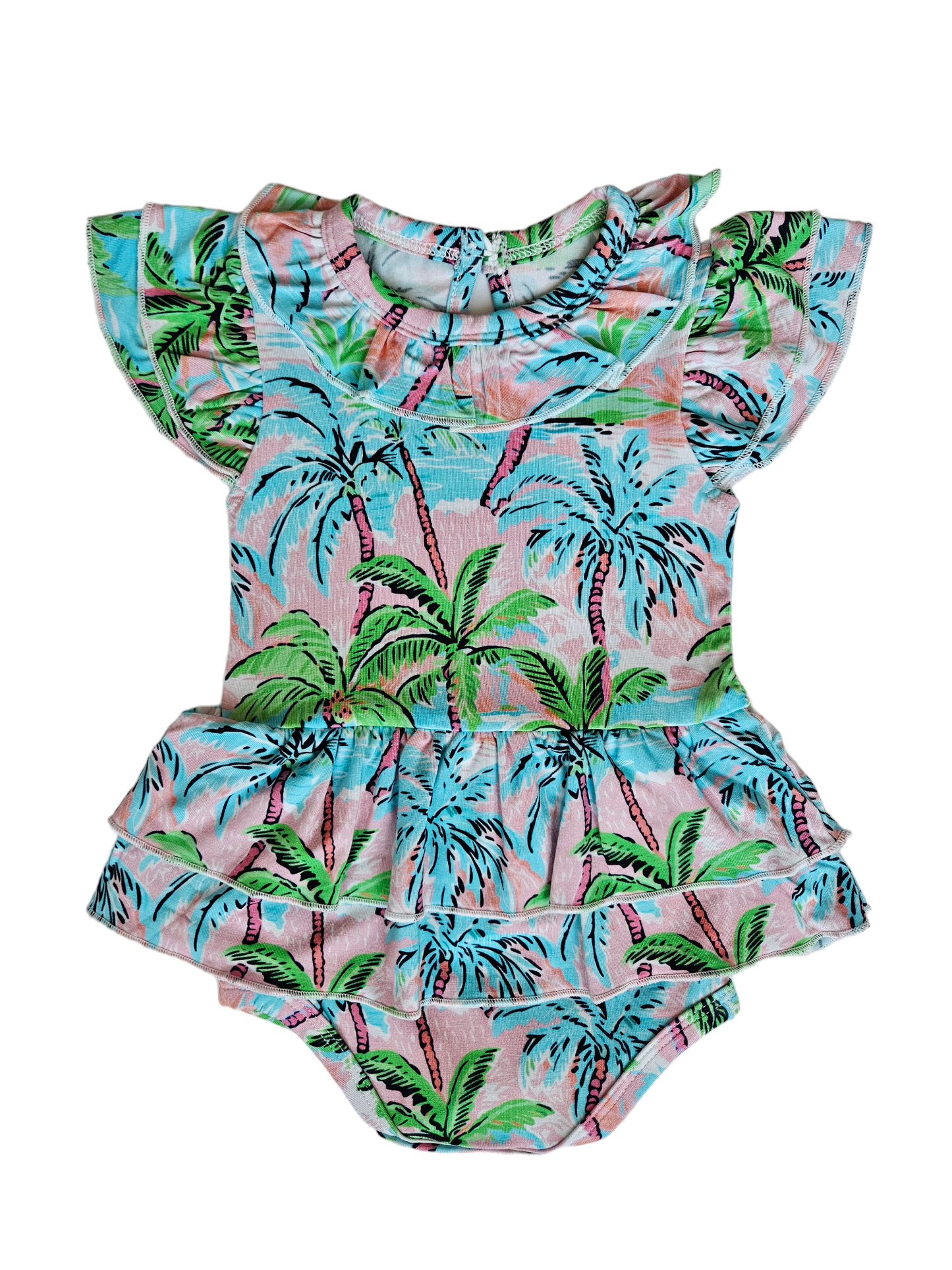 Royalty Baby Paradise Palms Flutter Onesie