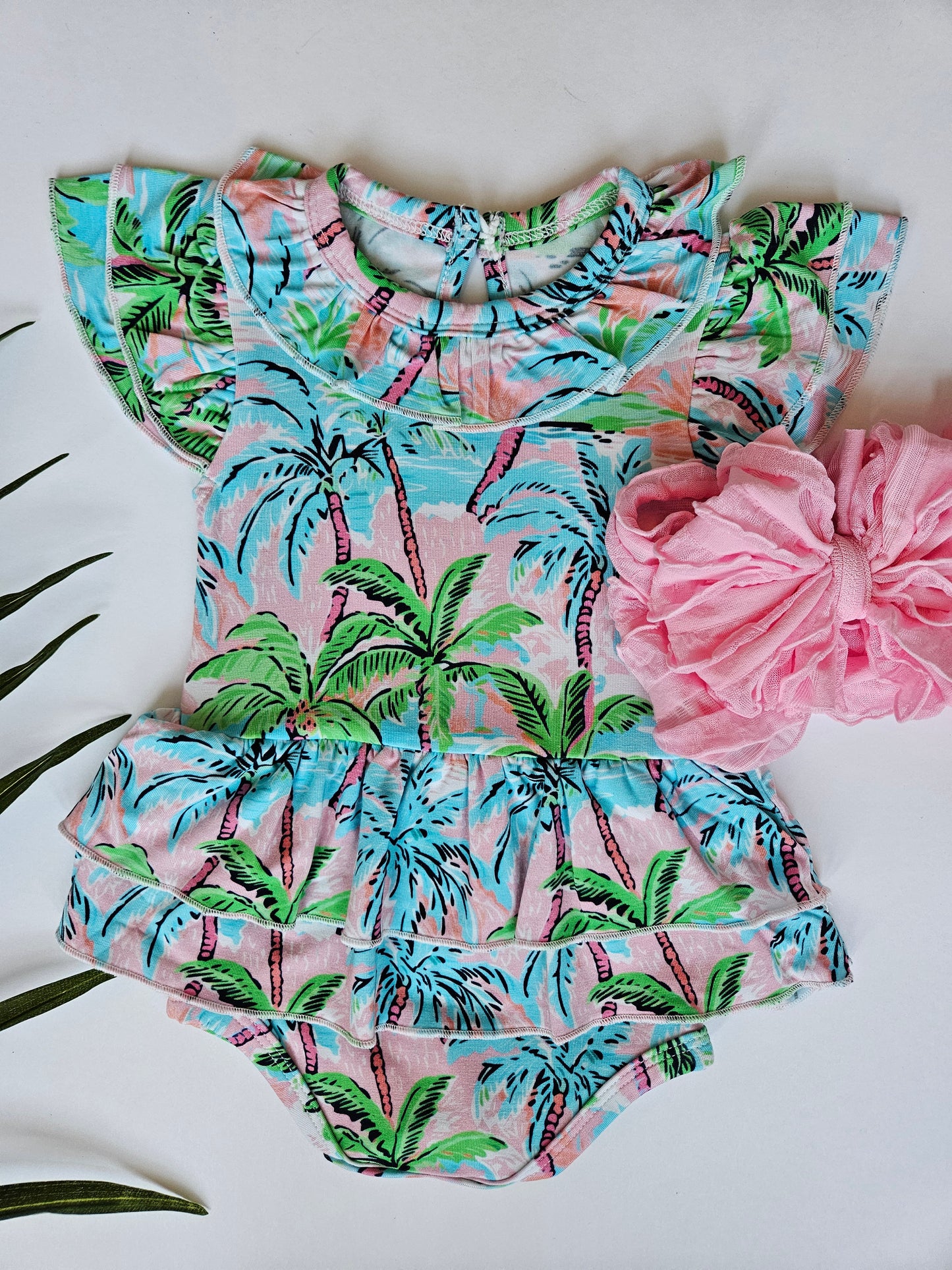 Royalty Baby Paradise Palms Flutter Onesie