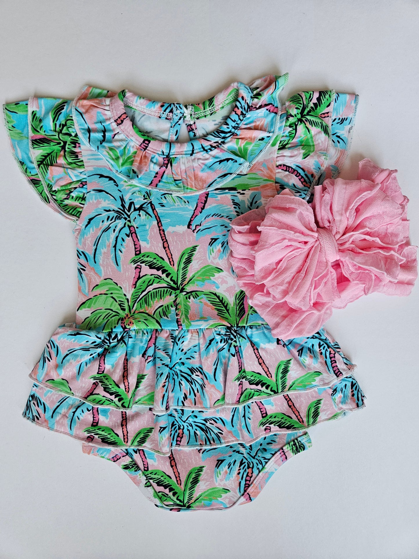Royalty Baby Paradise Palms Flutter Onesie