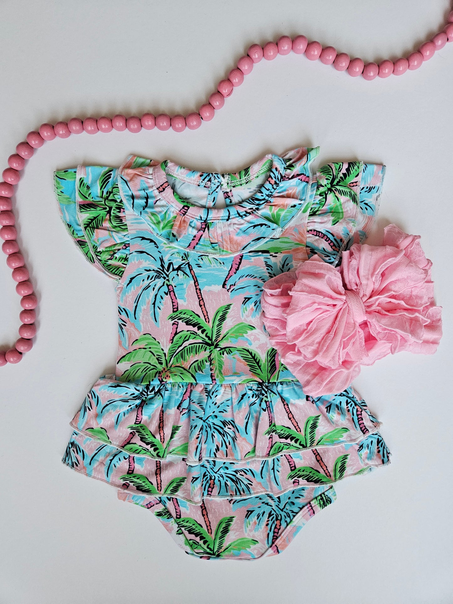 Royalty Baby Paradise Palms Flutter Onesie