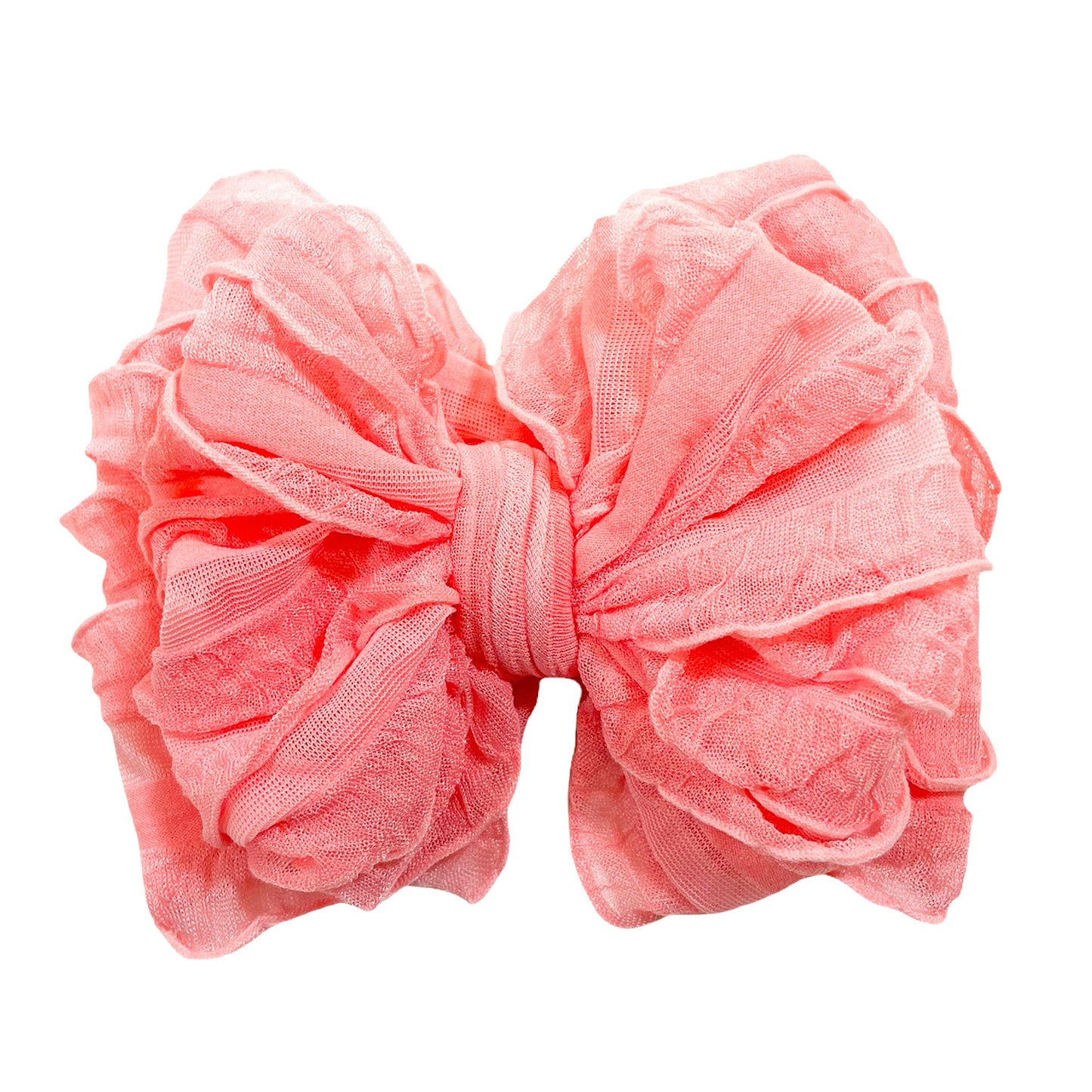 In Awe Couture Ruffled Headband - Pink Grapefruit