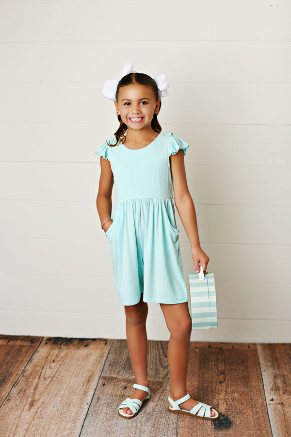 Swoon Baby Bamboo Pocket Aqua Jumper